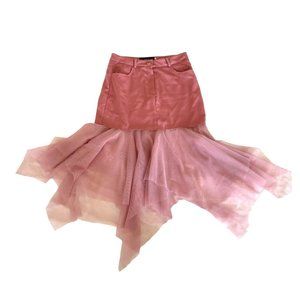 Unique fairycore skirt with asymmetric tulle details